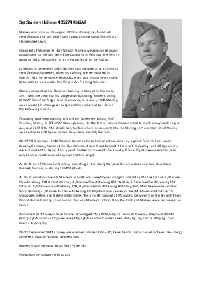 A preview of a PDF biography for Holmes, Stanley